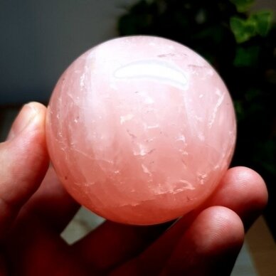 Rožinio kvarco sfera 395g 2
